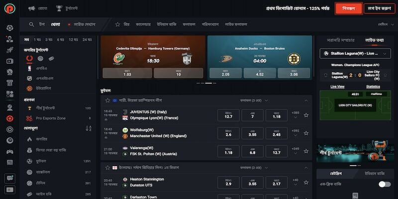 Pin-Up খেলাধুলার পৃষ্ঠা